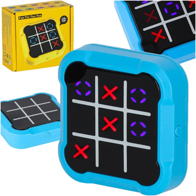 Circle cross cross elektroniskā puzzle spēle tic tac toe portatīvā konsole zila