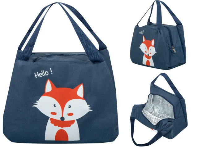 Izolēts termisks maisiņš brokastu pusdienas fox orange