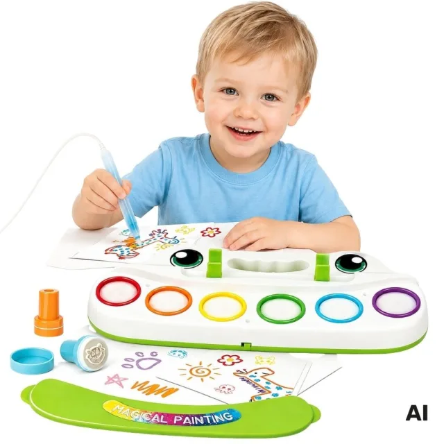 Color Draw radošais zīmēšanas komplekts ar LED otu un zīmogiem