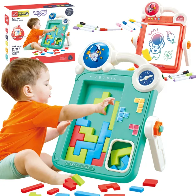 Divpusēja zīmēšanas tāfele un Tetris spēle 2 vienā