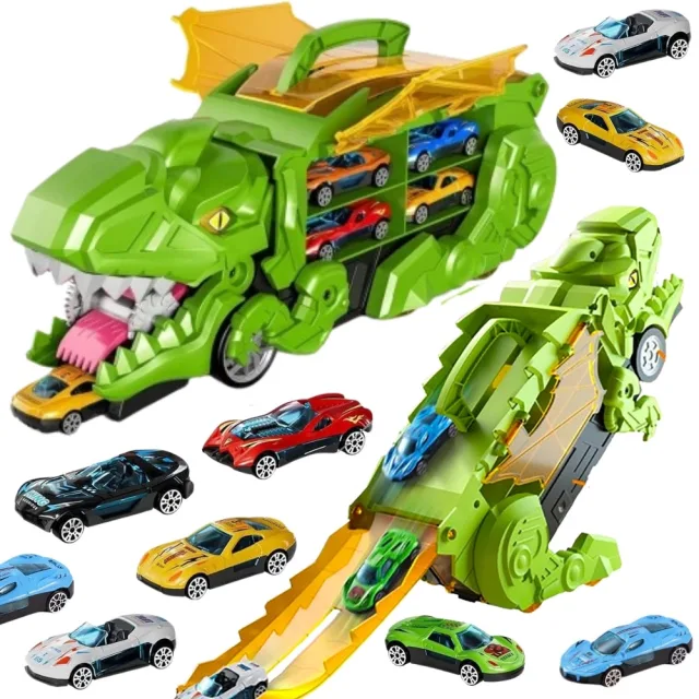 Dinozaura kravas auto trase ar 12 automašīnām