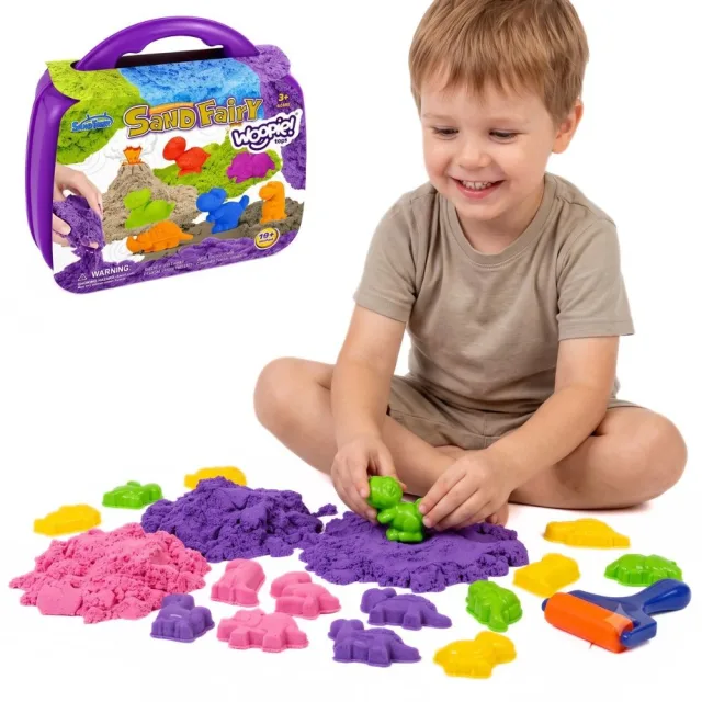 Kinētisko smilšu komplekts ar dinozauriem, 13 gab.