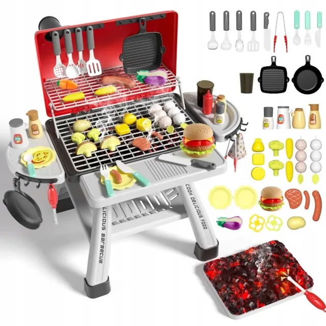 Interaktīvs dārza grils Barbecue ar tvaika un LED efektiem, XL, 41 detaļa