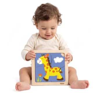 Montessori izglītojošā koka puzle “Žirafe”, 4 gab.
