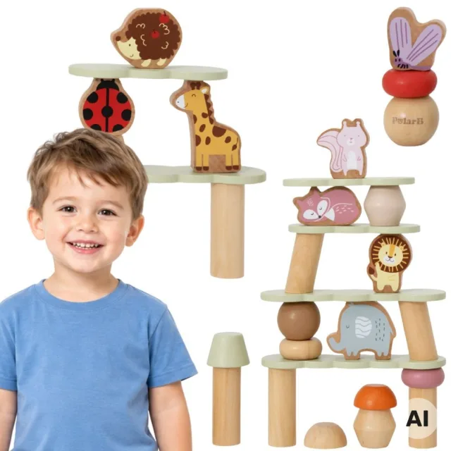 Koka balansēšanas spēle Forest Friends, 38 gab., bērniem no 3 gadu vecuma